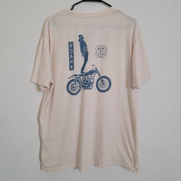 Huckberry Roark Cream Ghost Rider Tee T-Shirt XL 100% Cotton Casual Men Graphic - Picture 6 of 10